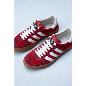 Gucci x Adidas 'Red Velvet' Gazelle Authentic Sneakers Sz Womens 7